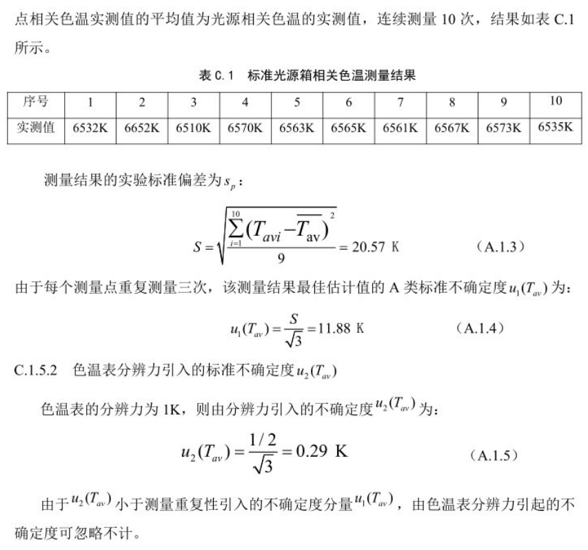 香蕉视频黄色片相關色溫測量不確定度的評定3